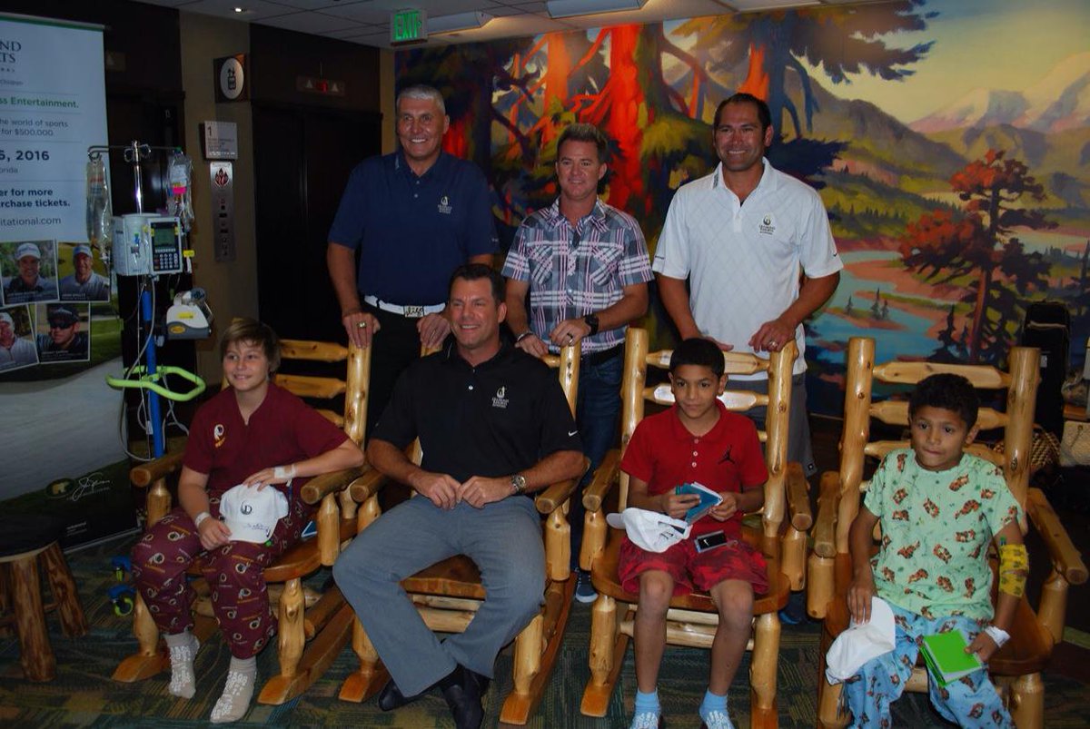 TheVacationDR's tweet photo. Great day with @JohnnyDamon @BrianGayPGA and @MarkRypien spending time with the kids at #FloridaHospital4Children http://t.co/y9Eu6JL49j