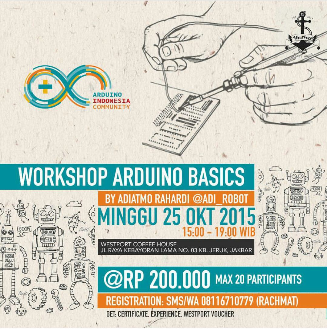 KomunitasRobot's tweet image. Ketua #KomunitasRobot @Adi_Robot bicara ttg #Arduino di workshop #ArduinoIndonesia Minggu 25 Oct &apos;15