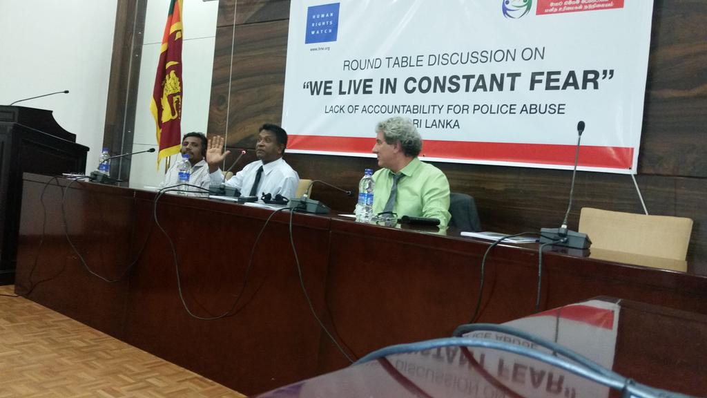 Tejshree Thapa on Twitter: "Roundtable discussing @hrw new report on  #srilanka police torture with Philip Dissanayeke, Lakshan Dias, Brad Adams.  https://t.co/SOIF0sk7Fd"