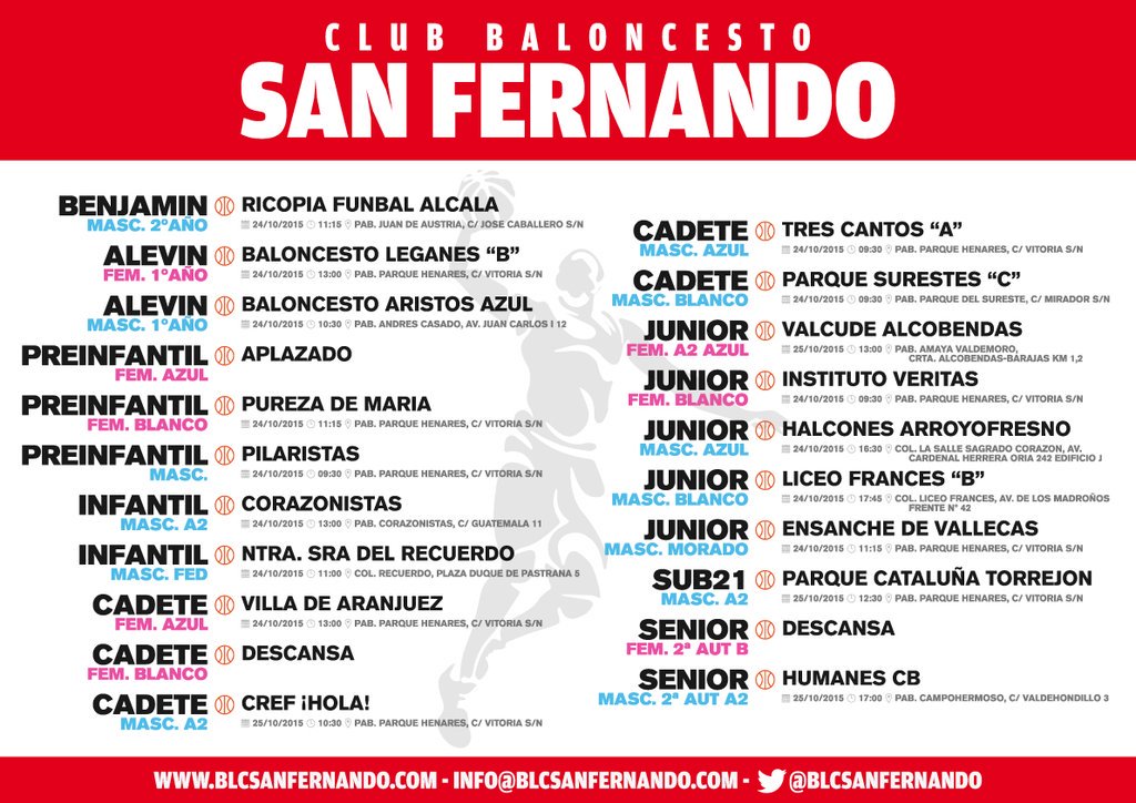 blcsanfer's tweet photo. Ya estamos a viernes!! Aquí os dejamos los horarios de este fin de semana. https://t.co/UQNK9RuN6F
