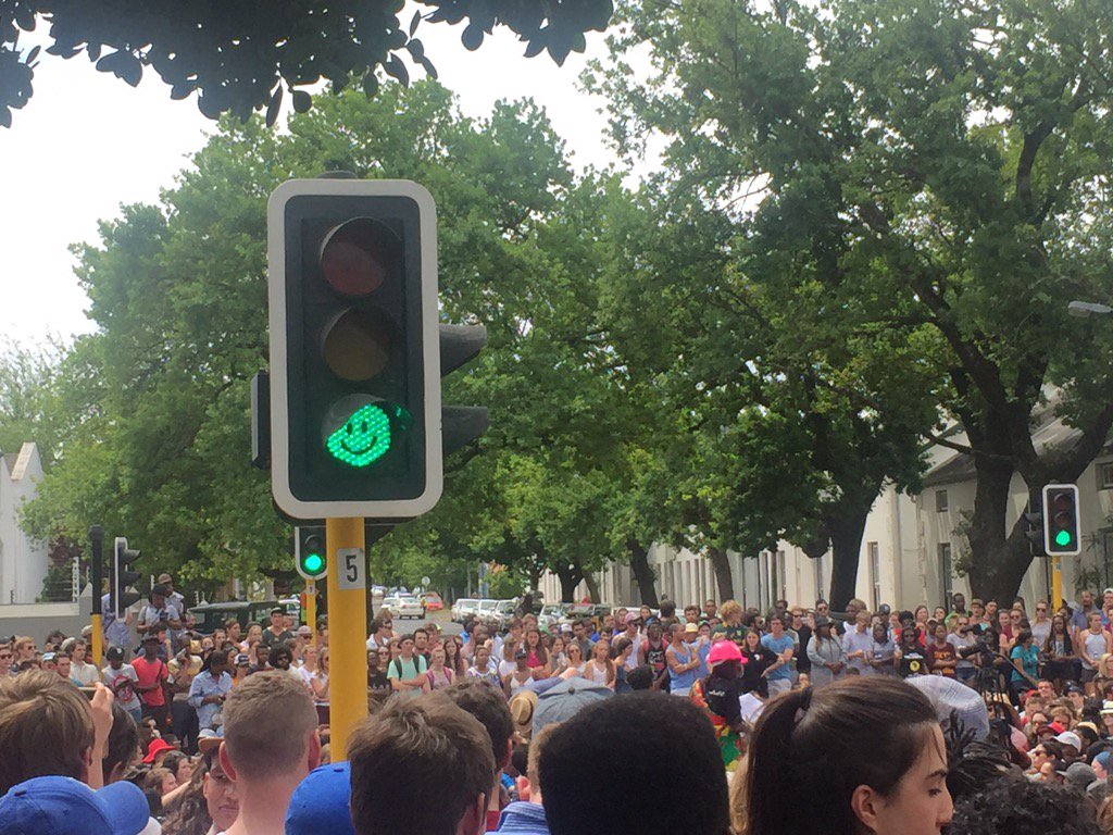Some pictures that the media may not show you - students sharing food and water #FeesMustFall #StelliesFeesMustFall