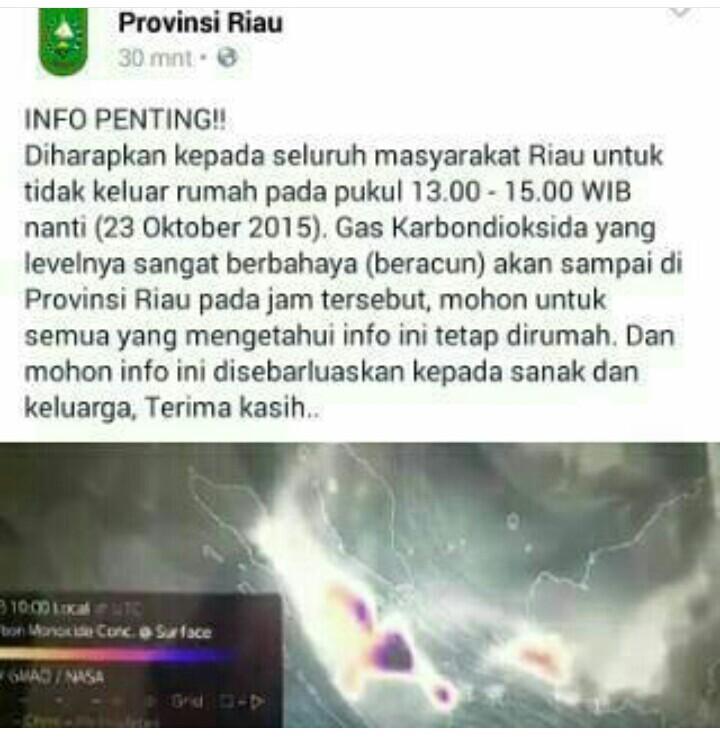 Tingkat polutan di level luar biasa berbahaya, tetap beraktivitas didalam ruangan rakan2