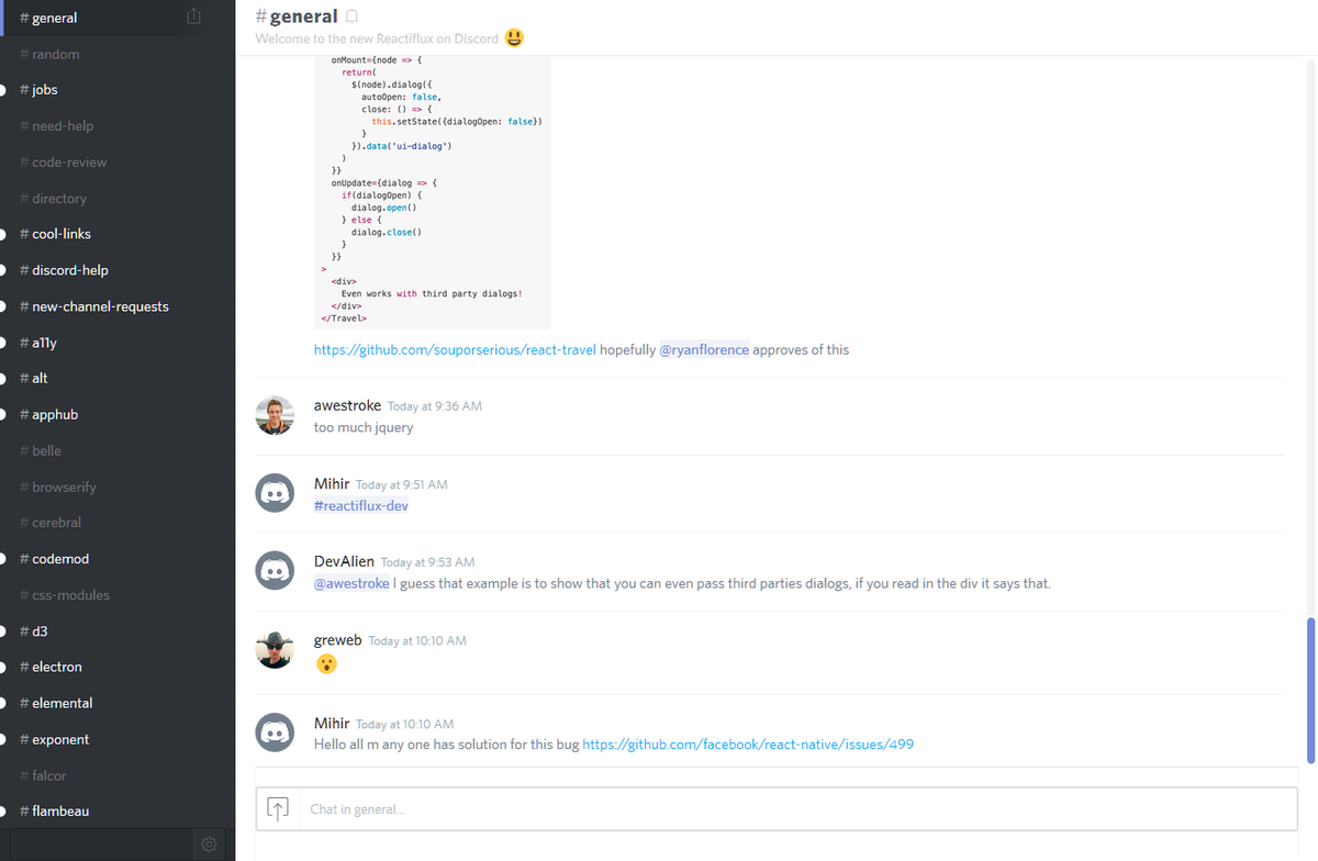 jbscript's tweet photo. Decluttering Discord if you're using it solely for Reactiflux text chat: https://t.co/7LXi8v0ULh #userstyle #reactjs https://t.co/GtTaE3UrYS