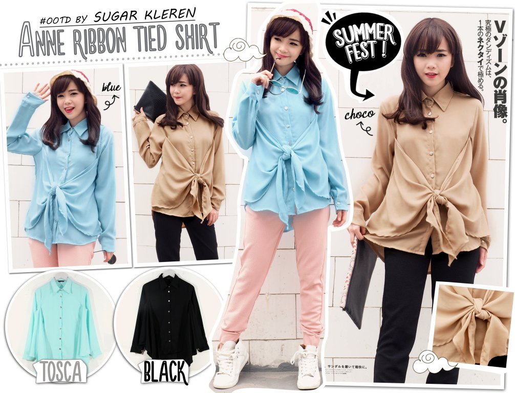 angguniza's tweet photo. ANNE RIBBON TIED SHIRT SK @100 BAHAN ZARA CREPE https://t.co/ihMRpZBsEf