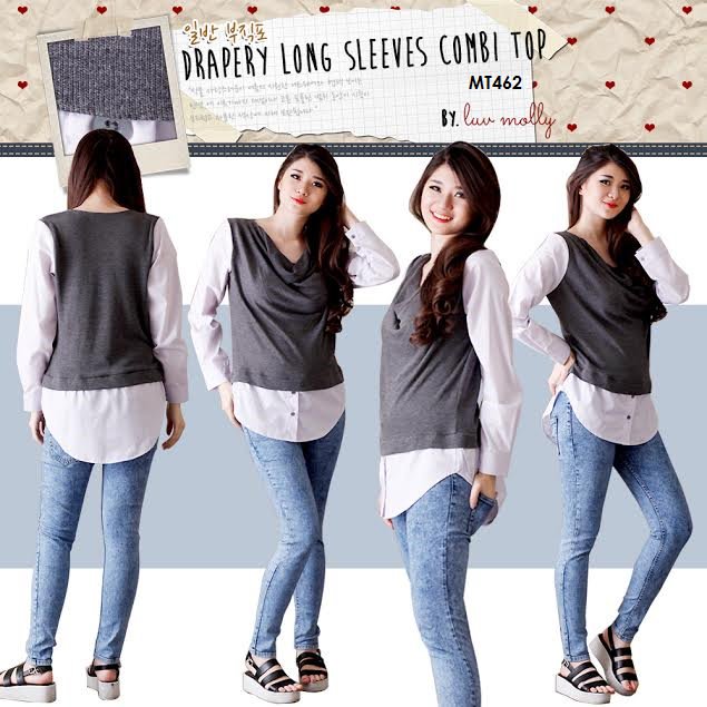 angguniza's tweet photo. drapery long sleeves combi top mt462 hrg 100 -bhn import https://t.co/wzylyzUCic