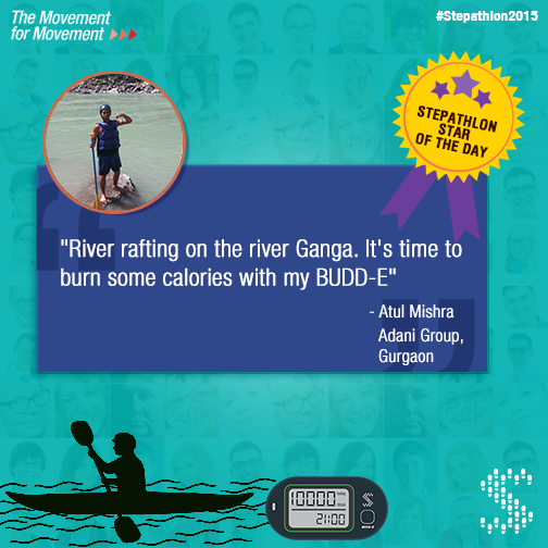 Stepathlon's tweet photo. Come rain or shine,hell or high water,there’s no stopping #Stepathlete Atul Mishra from @AdaniOnline #Stepathlon2015 http://t.co/ijMRuLT2aj