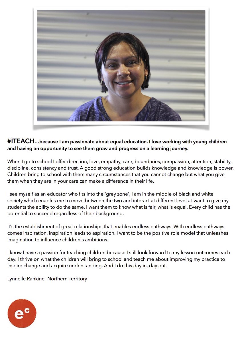 EduChangemakers's tweet image. #ITEACH...because I am passionate about equal education, seeing young children grow &amp;amp; progress. Lynelle #educhange