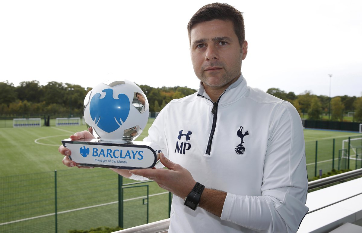 Congrats to Mauricio who has been named September's @PremierLeague manager of the month! Interview on Spurs TV later.
