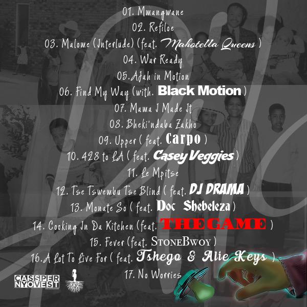 casspernyovest's tweet photo. There it is!! #Refiloe the album. Featuring @thegame @djdrama @caseyveggies @stonebwoyb @spiritmotionSA &amp; many more! http://t.co/KobTy3M5OC