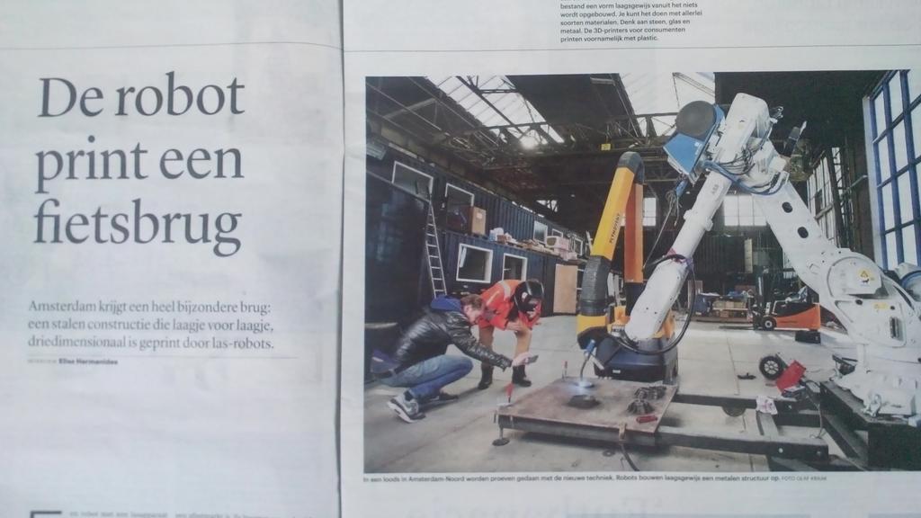 JefVries's tweet image. Robot print fietsbrug ? @Trouw
Nee, #lassen met #lasrobot kg v. kg
Zuinig met staal maar duur met stroom / energie !