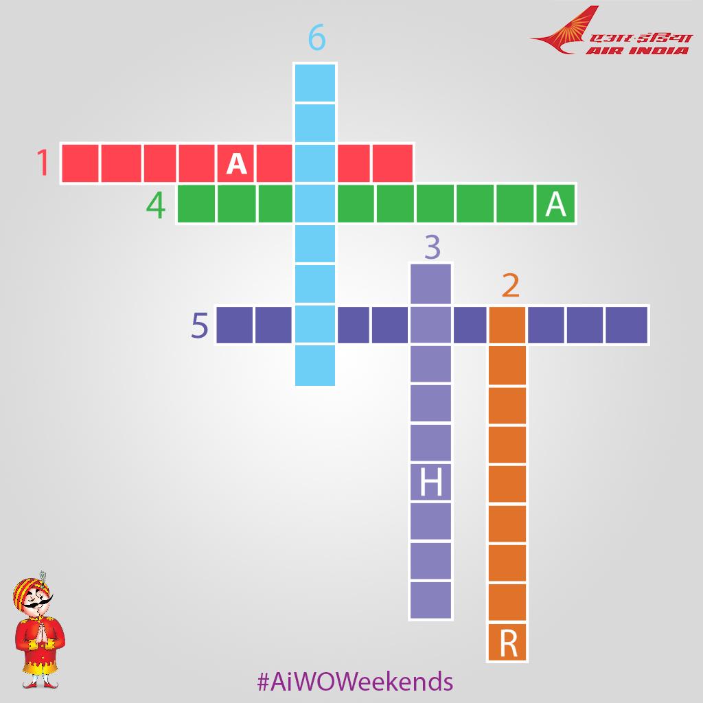 airindia's tweet image. #ContestAlert #AiWOWeekends. Solve this #crossword puzzle and win BIG!. Stay tuned for the questions.