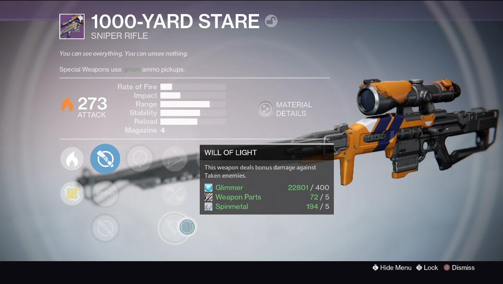 1000 Yard Stare god roll - Destiny 2