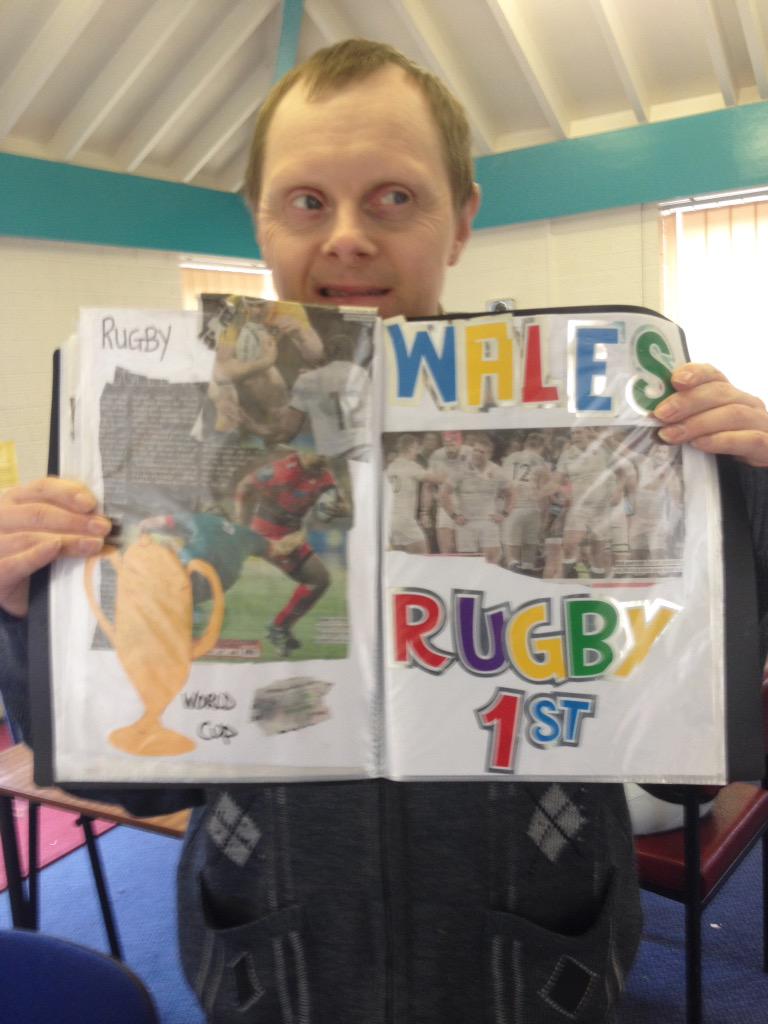 TamesideArts's tweet photo. Steven is a rugby and football fan. He has produced some fab work in a rugby World Cup project that he's working on. http://t.co/I6piL6691Y
