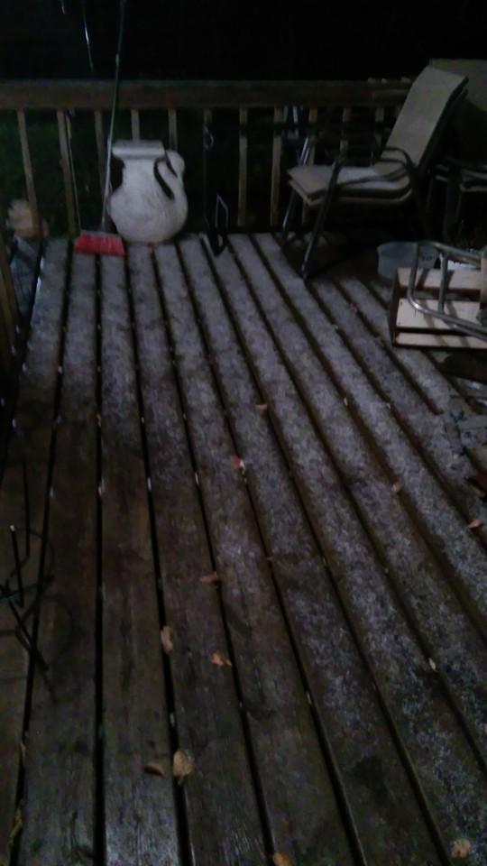 weatherchannel's tweet image. First #snow of season in the U.P. of Michigan. Photo taken at 2a CT from Bessemer. (Credit: Lori Kristine Schenk)