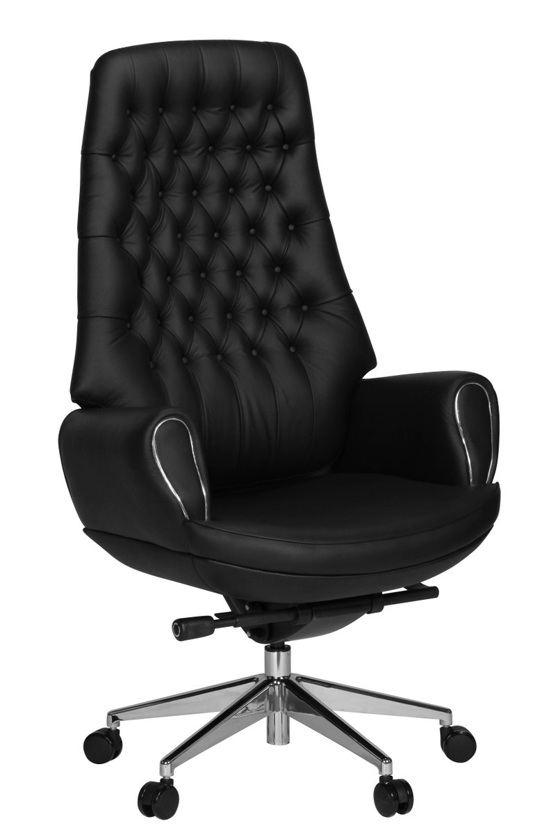 Luxus Echtleder Chefsessel Lansing BLACK 6-Punkt Synchronmechanik - 120kg - kayserversand.de/buero/luxus-ec…