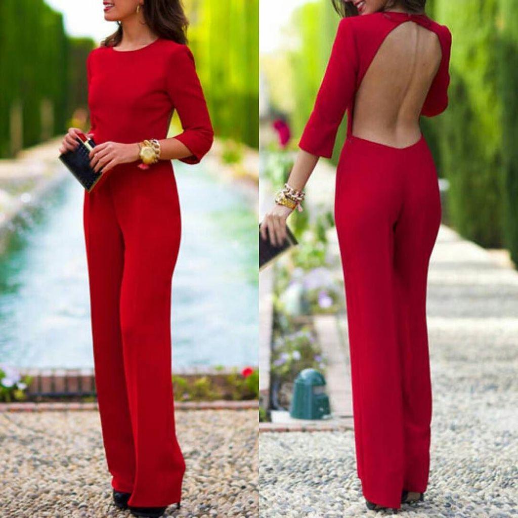 Sneak Peek on X: Red Backless Jumpsuit Size Available: XS,S,M,L #red # jumpsuit #backless #datedress #fallfashion #partywear #shopsne…   / X