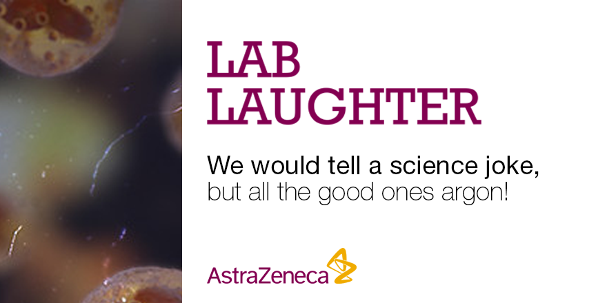 AstraZenecaJobs's tweet photo. We love a good #science #joke, but only when we can find them! What’s your best joke? #AstraZeneca #LabLaughter http://t.co/PDxs65ca26