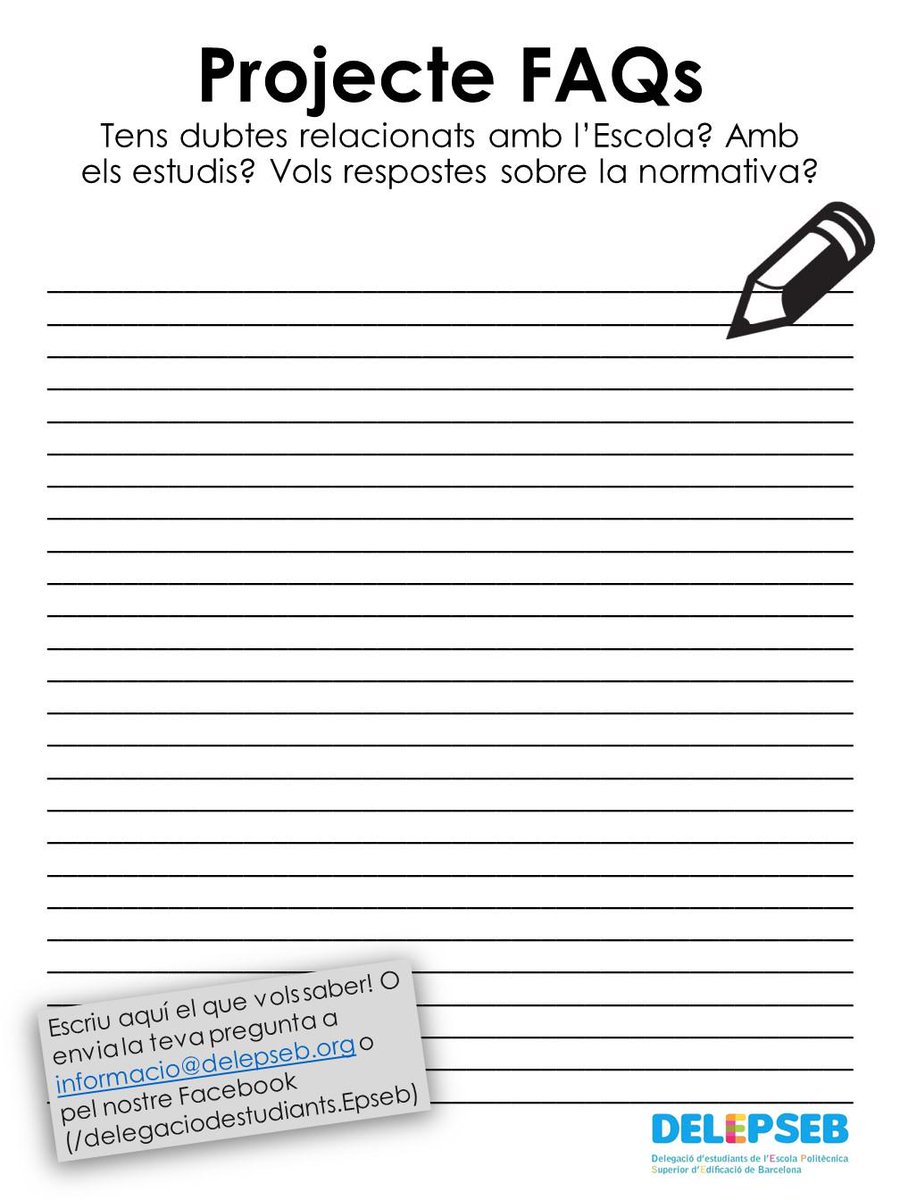 DelEPSEB's tweet image. Empezamos nuestro proyecto #FAQsEPSEB. Envíanos tus dudas sobre normativa, escuela, estudios,...