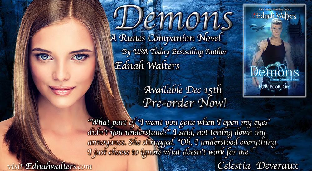 CoraJemison's tweet photo. The next Runes Book is HERE! #PreOrder now, DEMONS, http://t.co/PD1gf4eA0O http://t.co/AaCsdzmNyx @ednahwalters http://t.co/UmvuztJU7w