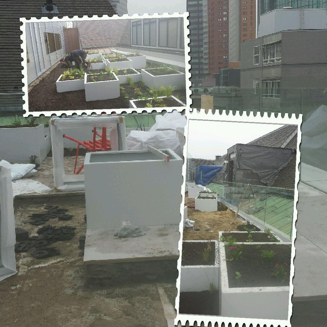 #DECKDRAIN drainagematten toegepast op #daktuin in #Rotterdam. In combi met #rooflogix dragers tbv keramiek tegels.