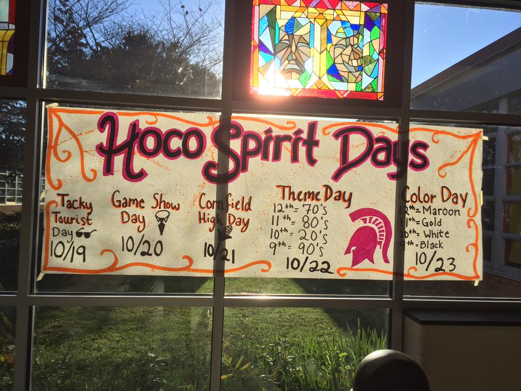 THESE ARE THE DAYS FOR HOMECOMING NEXT WEEK!