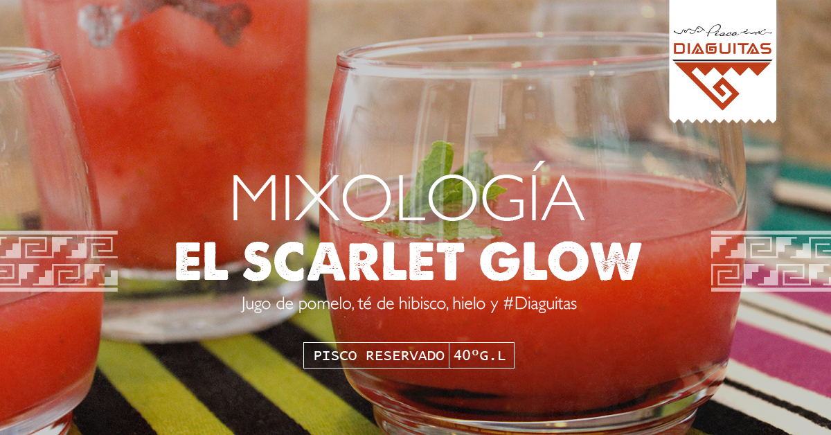 Jugo de pomelo, té de hibisco, hielo y #Diaguitas: El Scarlet Glow es simple y finoli.