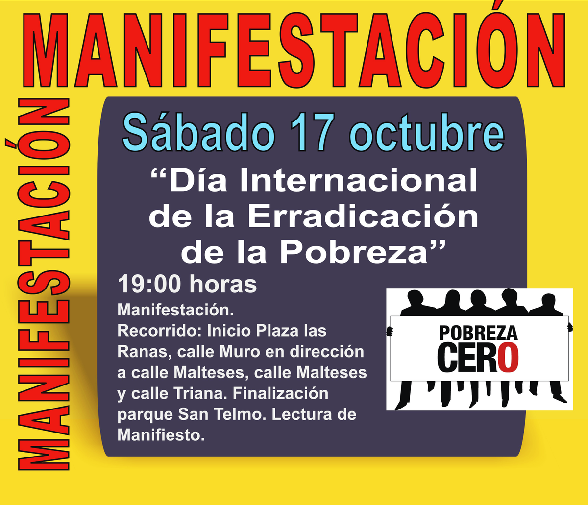 GCRBasica's tweet photo. MANIFESTACIÓN - Sábado 17 - 19:00 h. - Plaza de Las Ranas (LPGC) Las personas primero. Erradiquemos la pobreza. http://t.co/P14zbsGXN0