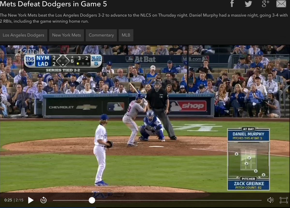 ChelseaGatesTV's tweet photo. #Mets beat #Dodgers advancing to #NLCS action facing #Cubs Saturday.

More: http://t.co/L4uSbvvvhK http://t.co/6wMs3BGGqE
