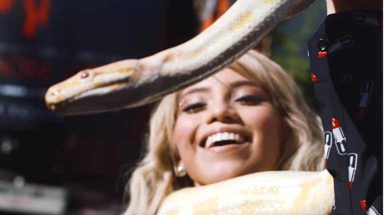 In the “Sing” video … that snake? Totally unplanned. And Avi’s the BEST at roller skating. -<a href="/PTXofficial/">Pentatonix</a>