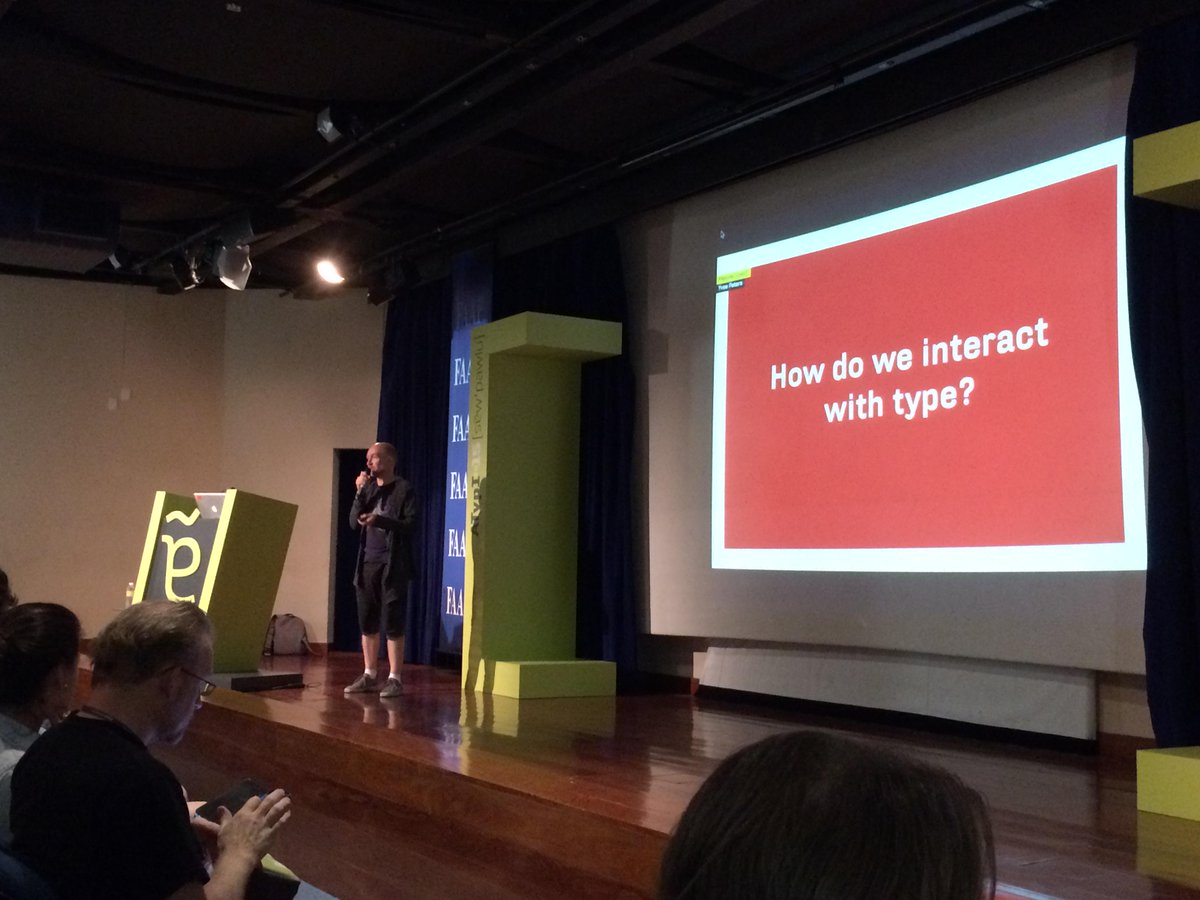 Monotype's tweet image. Yves Peters presenting on the OpenType user experience at 
#ATypI2015.