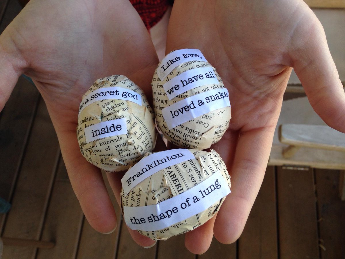 Joy_E_Sullivan's tweet image. Making poetry objects for upcoming Pages Visits #theobjectlesson @wexpagesonline