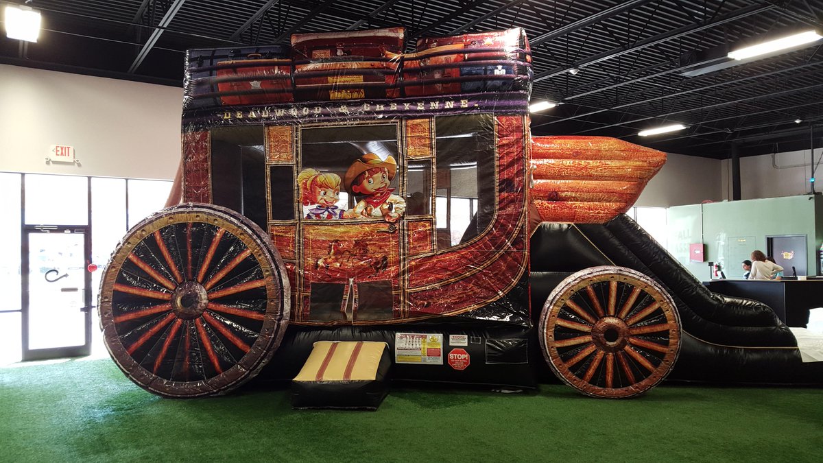 tiger_bounce's tweet photo. Hey there #tigerbounce fans, check out the new FireStation and Stagecoach! 
#CoMo #bouncingfun http://t.co/XvUeqTJGOz