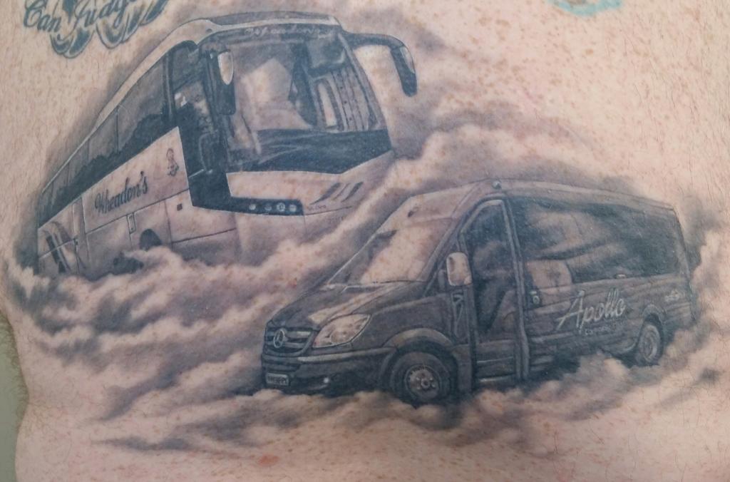 WheadonsTravel's tweet photo. @bcbphotofriday @bus_coachbuyer  Drivers tattoos!! http://t.co/XIILOK7yJn