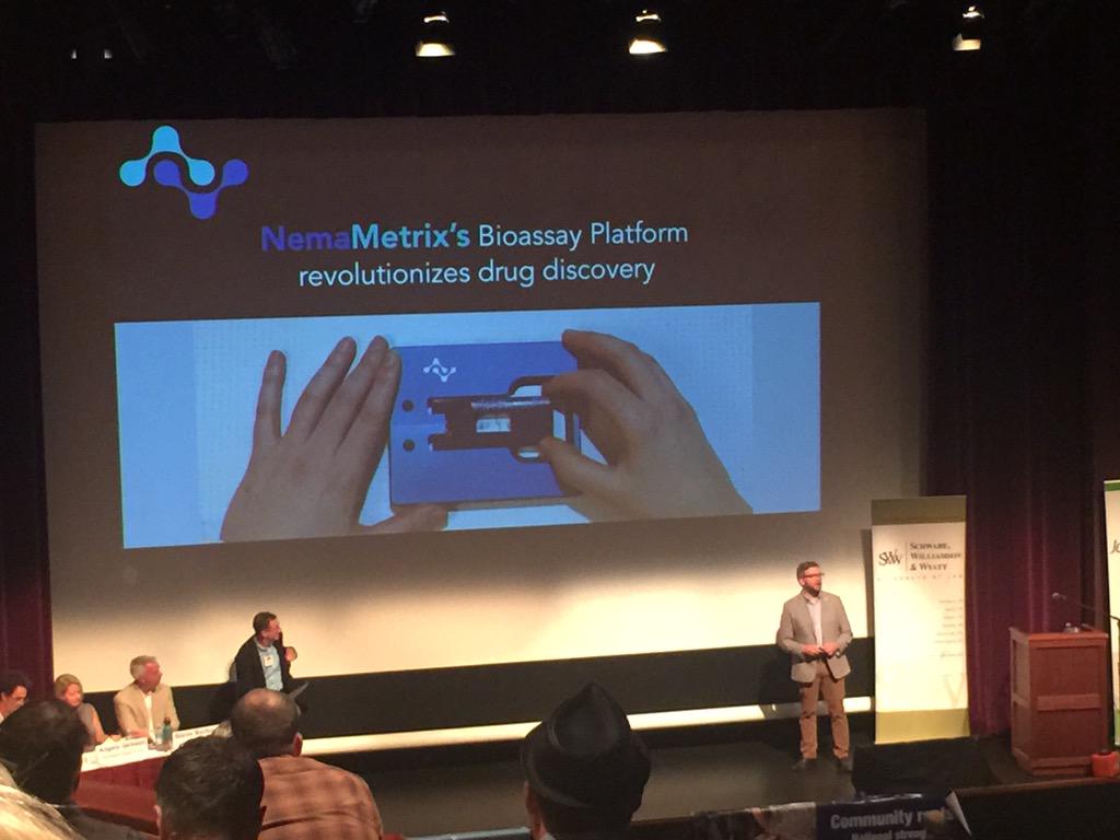 BinaryStarSys's tweet image. NemaMetrix pitching an early stage drug discovery platform reducing discovery cost 100x #BVC2015 #inbend #medtech
