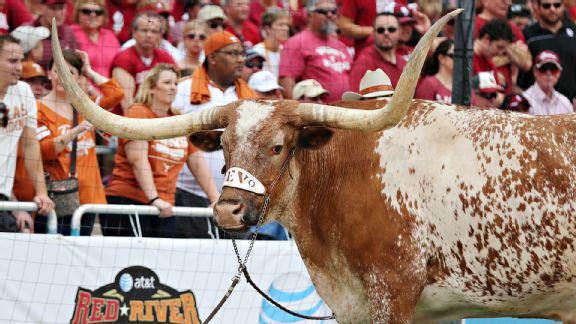 espn's tweet image. He won a national title in his second year and beat rival OU in his finale. What a way to go.

R.I.P., Bevo XIV.
