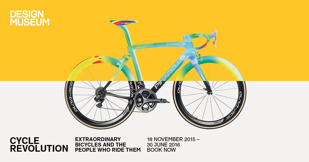 DesignMuseum's tweet photo. #CycleRevolution feat @TeamSky Pinarellos from the 2015 Tour de France http://t.co/VPd1Oo161a @letour @Pinarello_com http://t.co/FfUowTbdBU