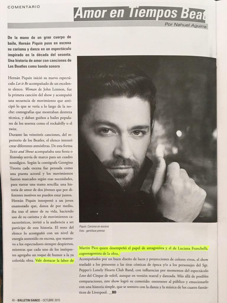 Gracias <a href="/BalletinDance/">BalletinDance</a> por la nota #letitbe una historia de amor <a href="/MartinPicOK/">Martin Pico</a> <a href="/georginatirotta/">Georgina Tirotta</a> <a href="/letitbepiquin/">Tara Duncan</a>
