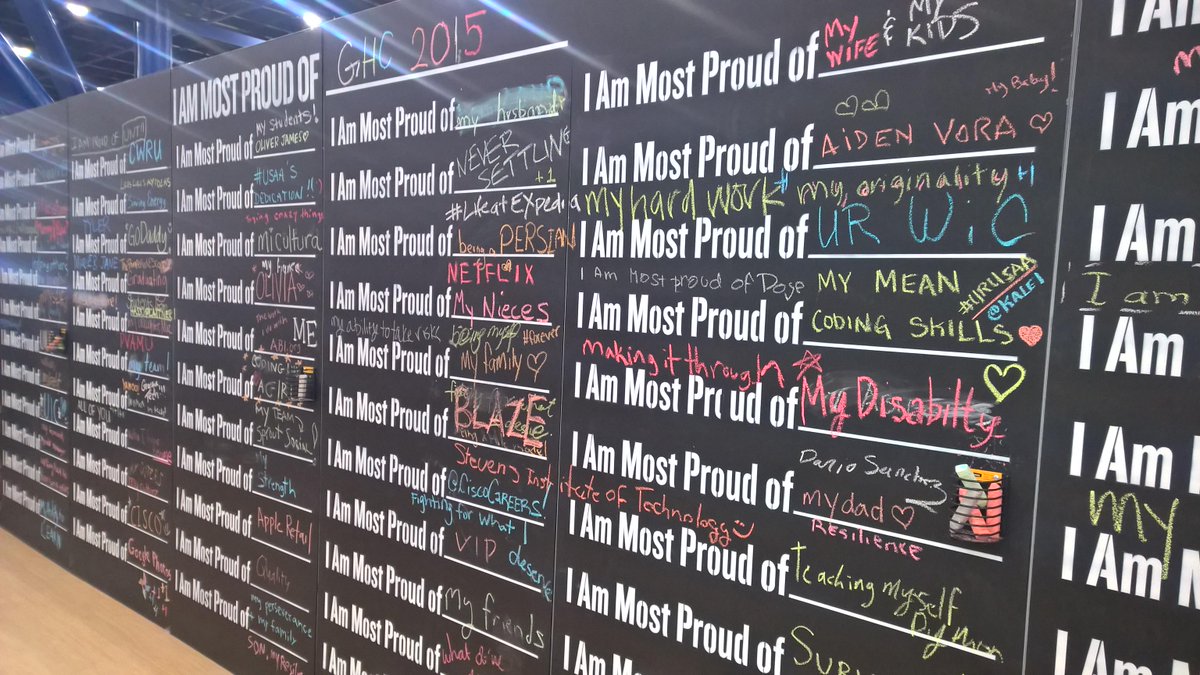 Microsoft Women On Twitter We Think The I Am Most Proud Of Wall At Ghc15 Might Be One Of Our Favorite Things Ever What Would You Write Http T Co Bkqrnmmzu3