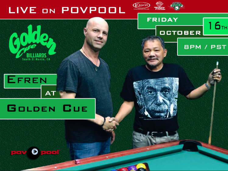 POVPOOL's tweet photo. Another huge honor to be covering #efrenreyes again. Tune in LIVE tonight at 8pm/pst. #povpool, #goldencue http://t.co/7GXwpRi8dq