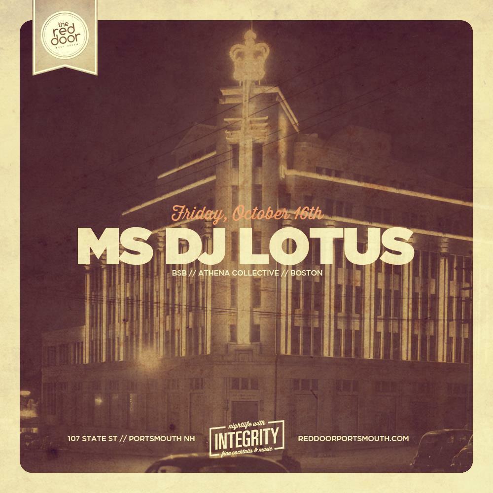 Ms DJ Lotus tonight at the red door! Film fest in town it's gonna be jumpin! Come on out! #portsmouthnh #housemusic