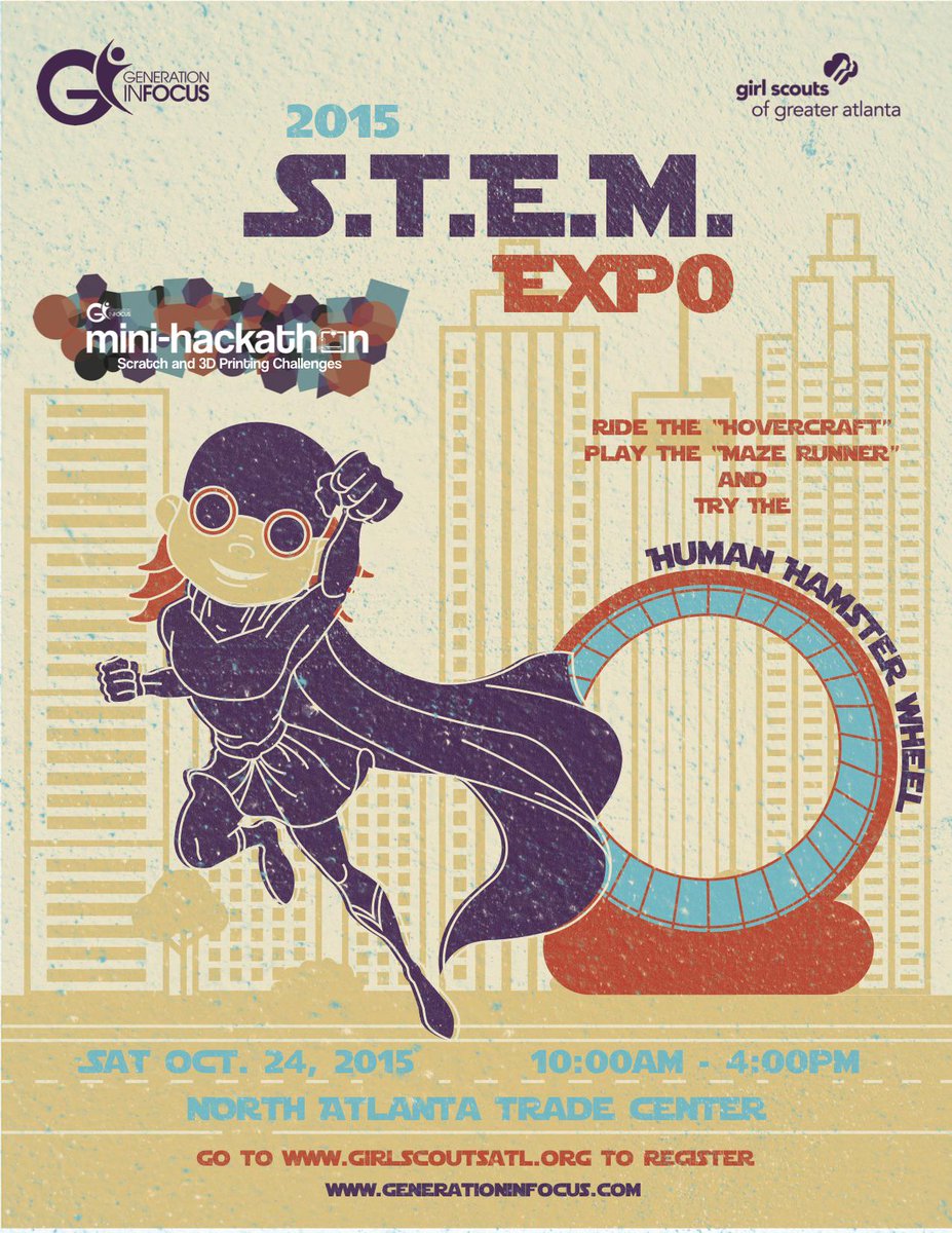 Come join <a href="/girlscoutsATL/">Girl Scouts ATL</a> for their 2015 STEM Expo on Oct 24th. Register girlscoutsatl.org/en/events-repo…
#GirlsLuvSTEM