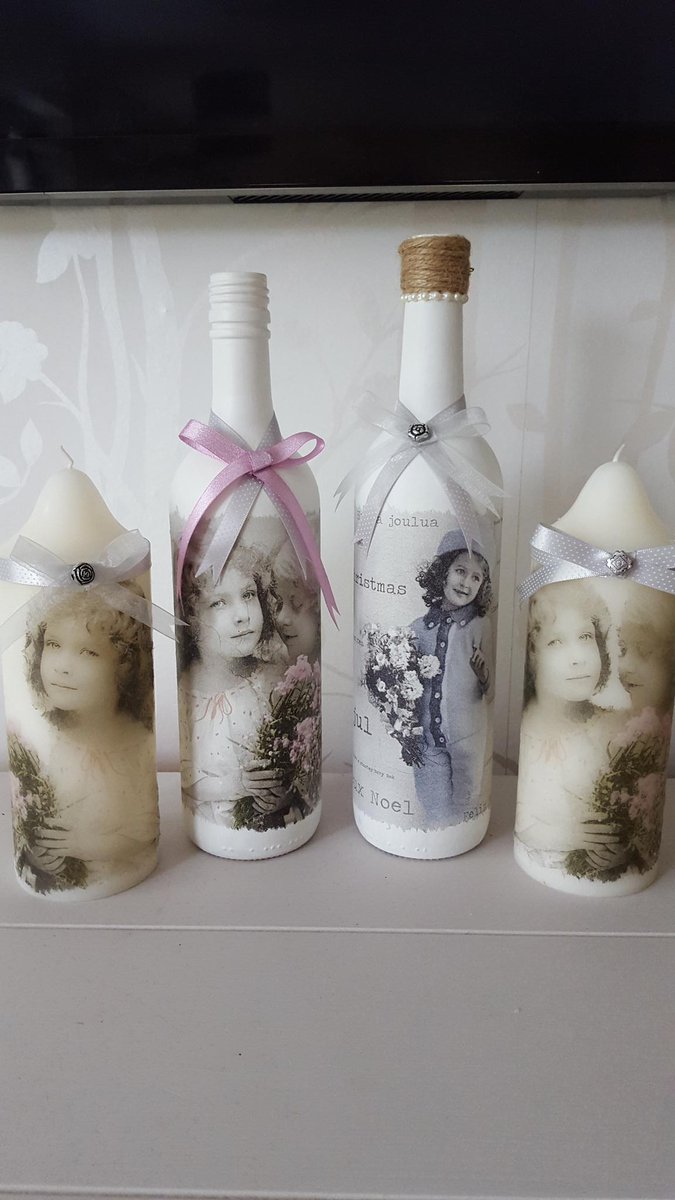 shabbychicjill's tweet image. Bespoke candles and bottles