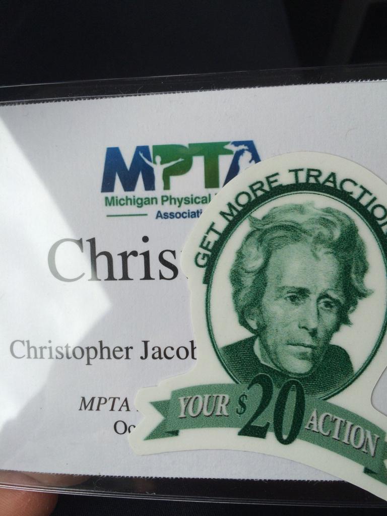 ChrisHinzePT's tweet image. Attending #MPTA Fall Conf? Don’t forget to swing by the PAC table &amp;amp; make a donation! @MIPhysTherAssoc