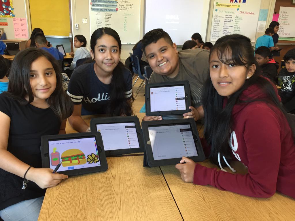 robles_gmedrano's tweet photo. Students using Seesaw to answer each other's questions on the chapter they read. 📔#olivepride http://t.co/j87CLJwL6S