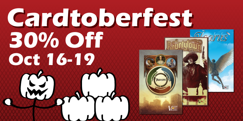 VPGame's tweet photo. It's Cardtoberfest! Three of our more popular card games on sale for 30% off until Monday!
http://t.co/Yi01iVO9DB http://t.co/VwgvutTVFk