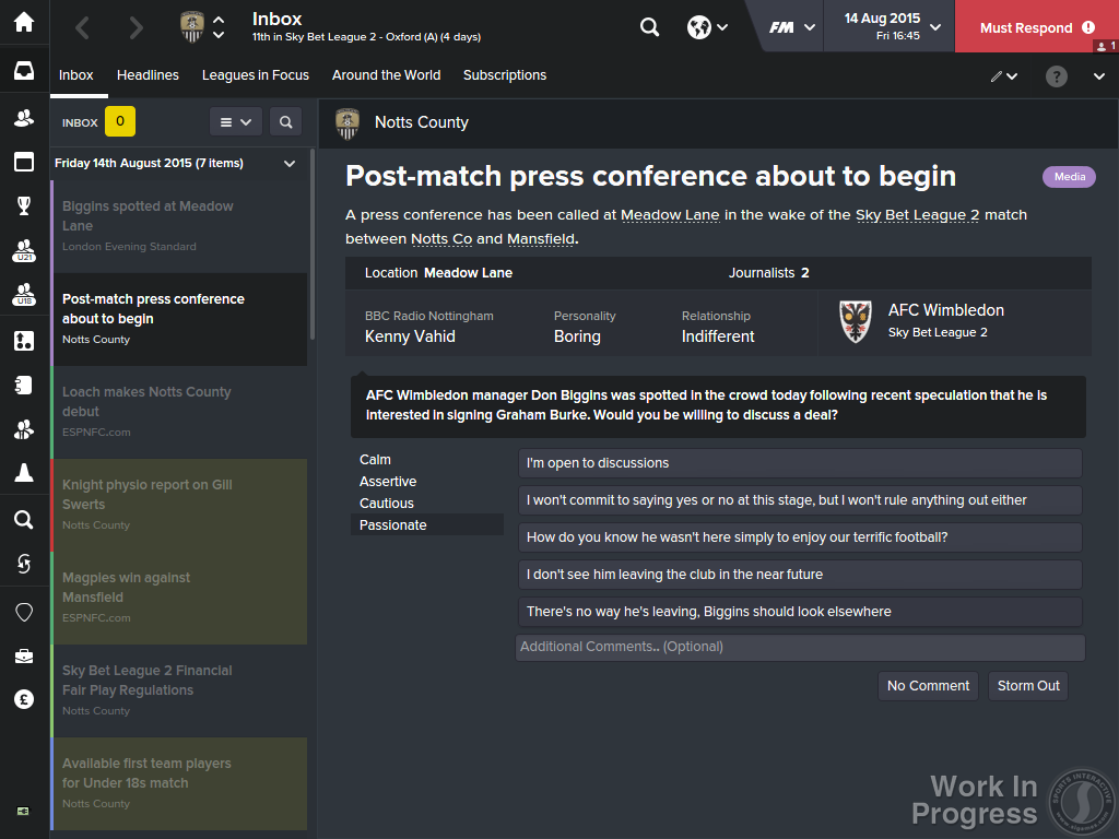 Football Manager If An Ai Manager Has Been Watching One Of Your Players You Ll Now Be Quizzed About It In Press Conferences Fm16 Http T Co Td6lebgdvl