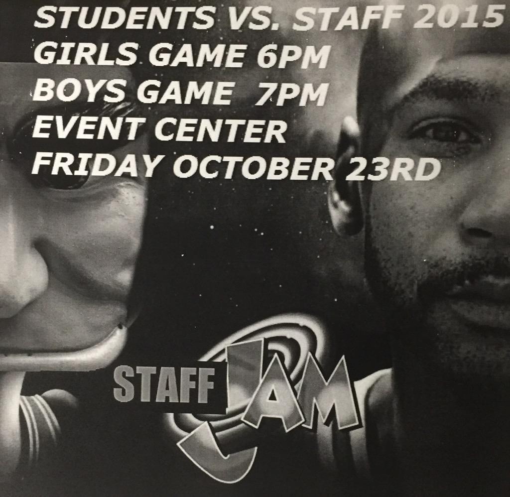 HooverPates's tweet photo. NEXT FRIDAY...THEY BELIEVE THEY CAN FLY.
STAFF VS STUDENTS.
#Boomshackalaka http://t.co/2kwg8G8jB7
