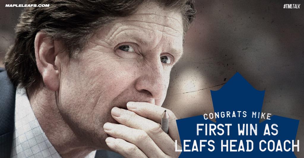 MapleLeafs's tweet photo. Congratulations, Coach. #TMLtalk http://t.co/L2q1q3VV3a
