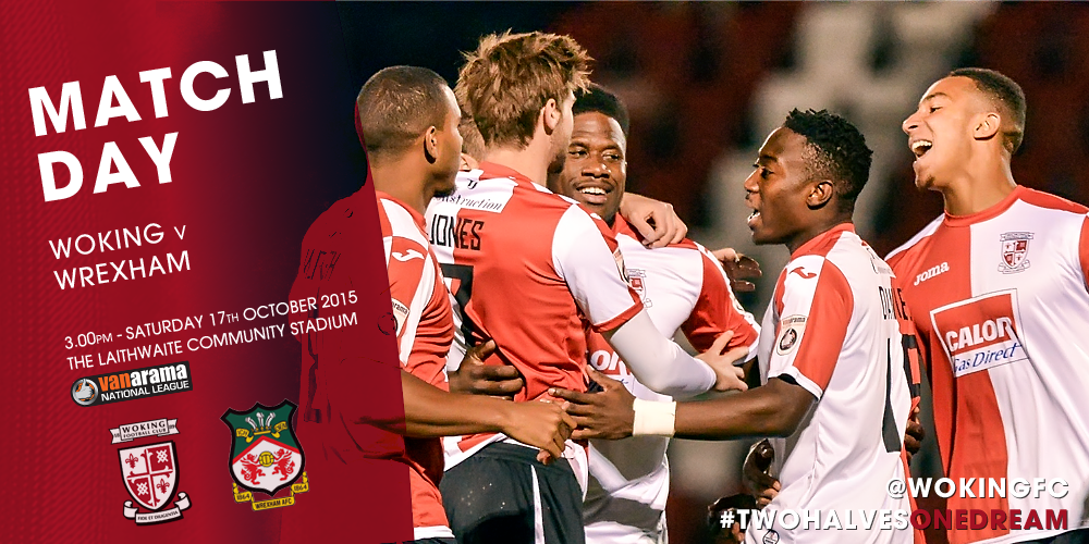 wokingfc's tweet photo. MATCH DAY: The Cards take on @Wrexham_AFC today at the Laithwaite Community Stadium - http://t.co/RZOptg3KNm http://t.co/7Qf3jFgShN