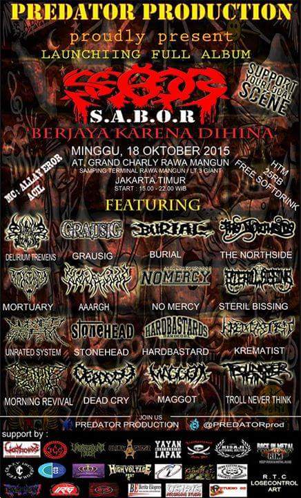 Selamat &amp; Sukses untuk New Album Launching sahabat kita <a href="/SABOR_Tnb/">S.A.B.O.R</a> "Berjaya Karena Dihina" Support Bawah Tanah! \m/
